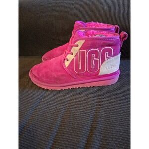 UGG Chukka Neumel Womens Boots 6 Pink‎ Sorbet Suede Shearling Fur Lined